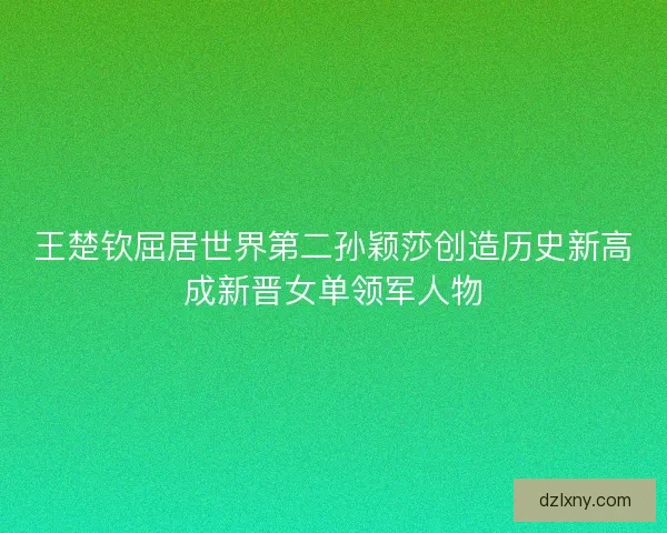 王楚钦屈居世界第二孙颖莎创造历史新高成新晋女单领军人物 王楚钦屈居世界第二孙颖莎创造历史新高成新晋女单领军人物