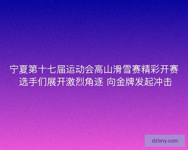 宁夏第十七届运动会高山滑雪赛精彩开赛 选手们展开激烈角逐 向金牌发起冲击