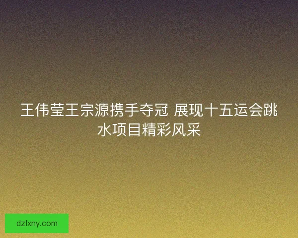 王伟莹王宗源携手夺冠 展现十五运会跳水项目精彩风采 王伟莹王宗源携手夺冠 展现十五运会跳水项目精彩风采
